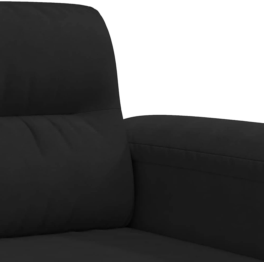 Dvivietė sofa, juodos spalvos, 140cm, mikropluošto audinys