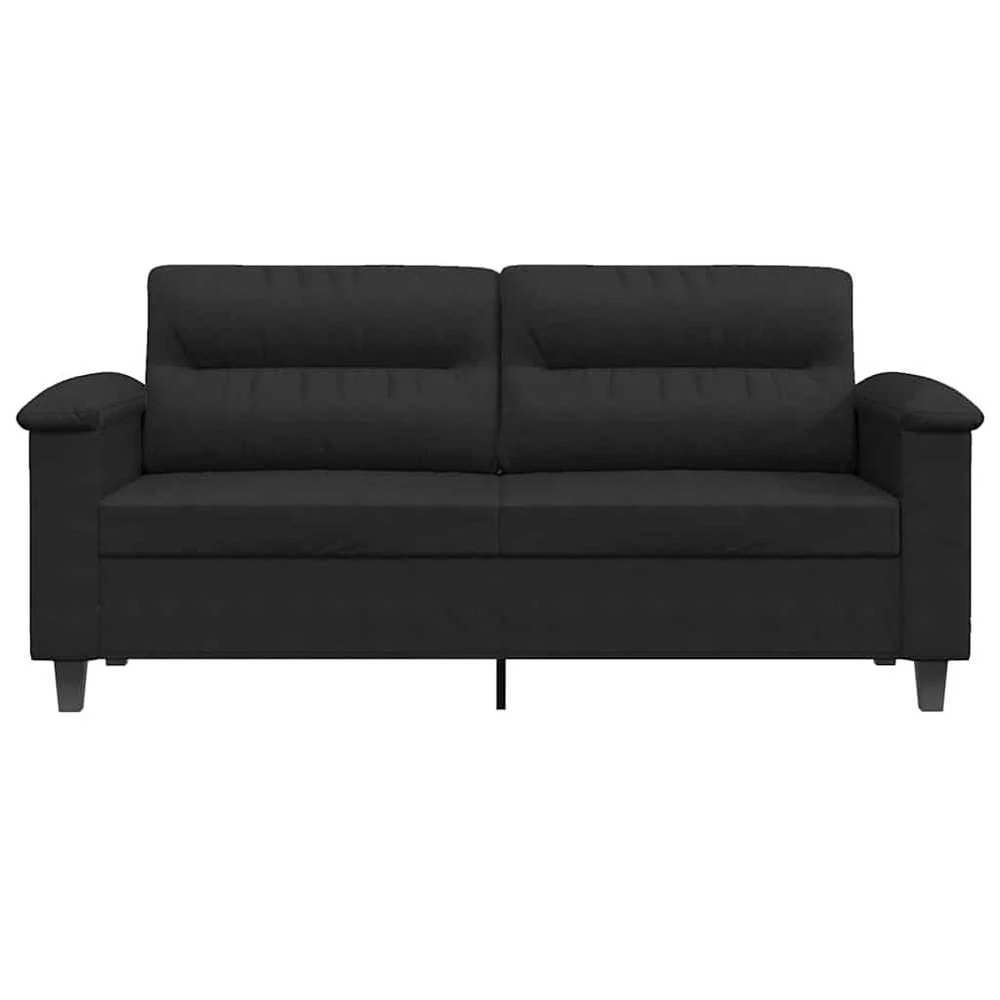 Dvivietė sofa, juodos spalvos, 140cm, mikropluošto audinys