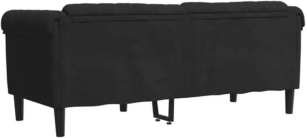 Dvivietė sofa, juodos spalvos, aksomas