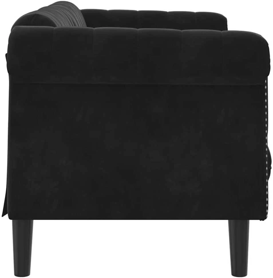 Dvivietė sofa, juodos spalvos, aksomas