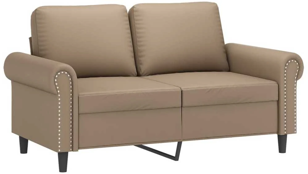 Dvivietė sofa, kapučino spalvos, 120cm, dirbtinė oda