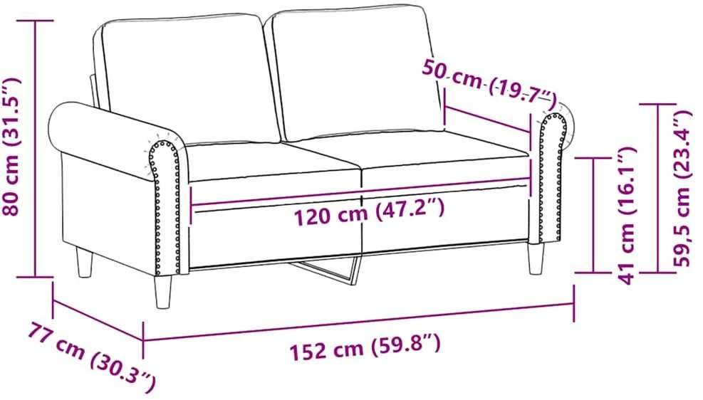 Dvivietė sofa, kapučino spalvos, 120cm, dirbtinė oda