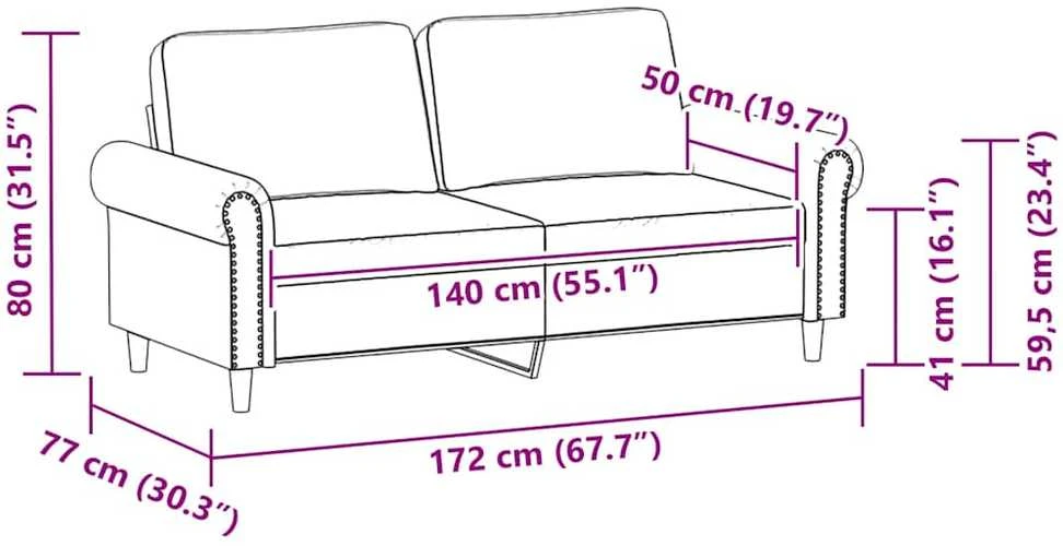 Dvivietė sofa, kapučino spalvos, 140cm, dirbtinė oda