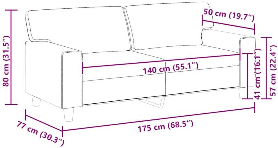Dvivietė sofa, kapučino spalvos, 140cm, dirbtinė oda