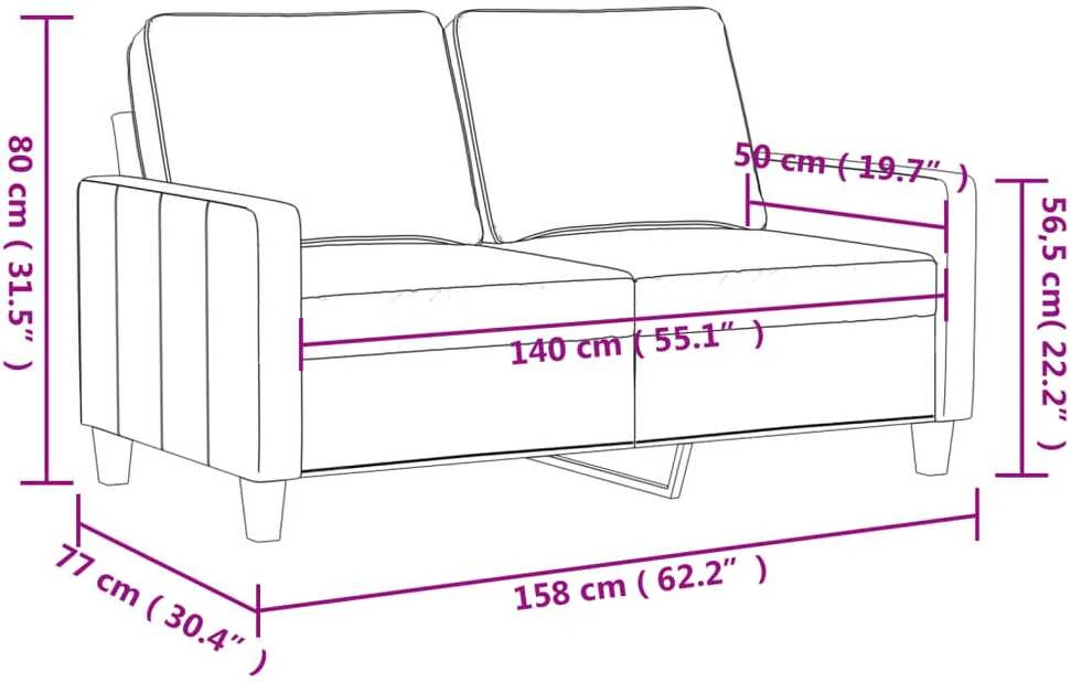 Dvivietė sofa, kapučino spalvos, 140cm, dirbtinė oda