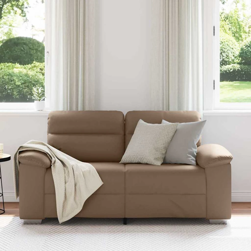 Dvivietė sofa, kapučino spalvos, 160x81x84 cm, dirbtinė oda