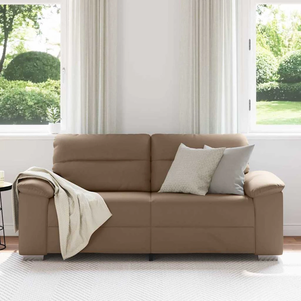 Dvivietė sofa, kapučino spalvos, 180x81x84 cm, dirbtinė oda