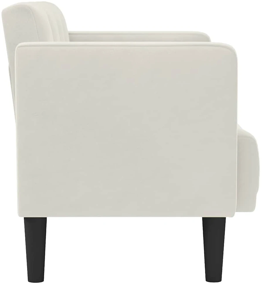 Dvivietė sofa, kreminės spalvos, 111 cm, aksominė