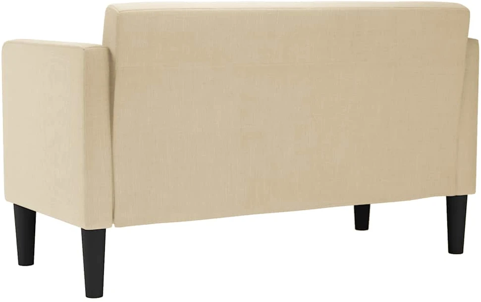 Dvivietė sofa, kreminės spalvos, 111 cm, audinys