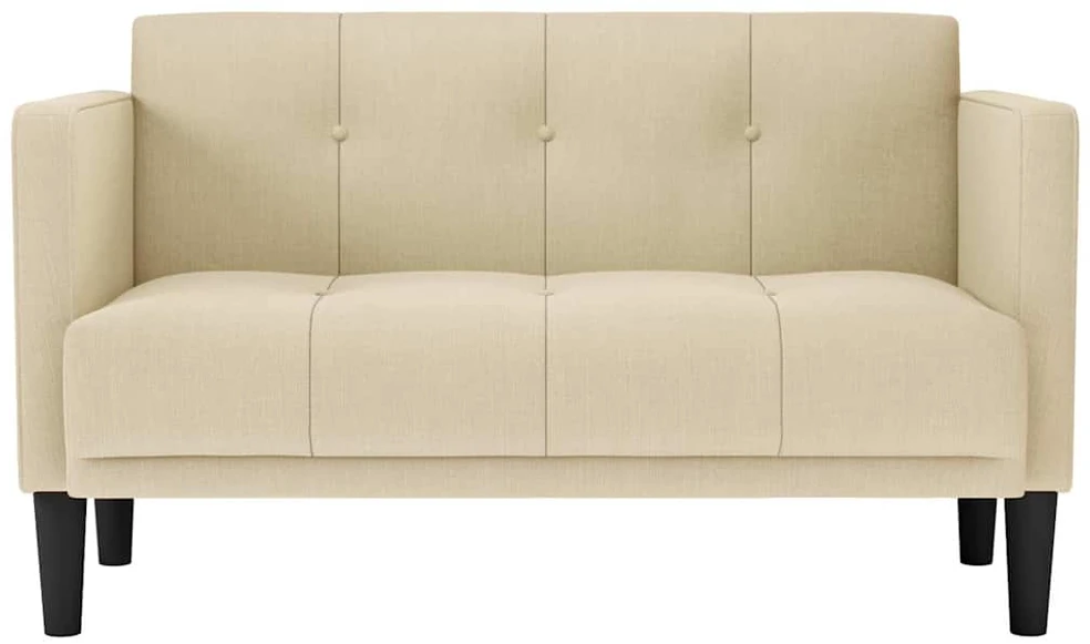Dvivietė sofa, kreminės spalvos, 111 cm, audinys