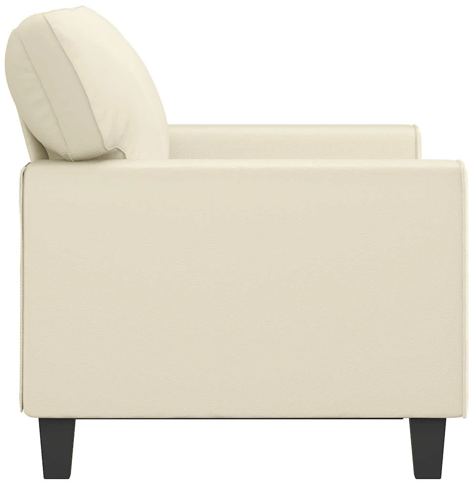 Dvivietė sofa, kreminės spalvos, 120cm, dirbtinė oda