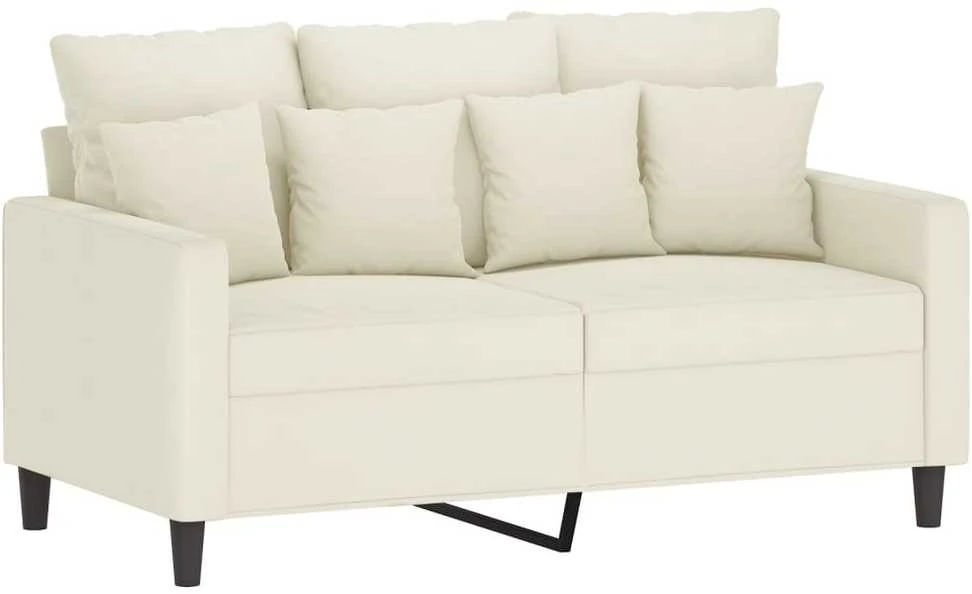 Dvivietė sofa, kreminės spalvos, 120cm, aksomas