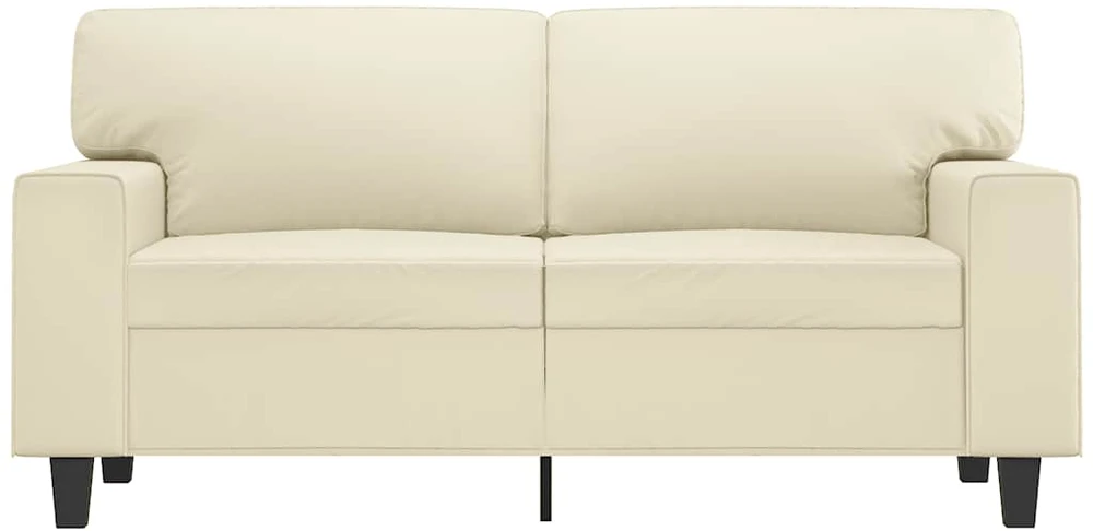 Dvivietė sofa, kreminės spalvos, 120cm, dirbtinė oda