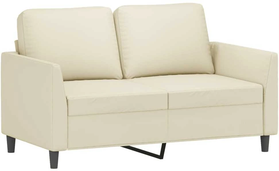 Dvivietė sofa, kreminės spalvos, 120cm, dirbtinė oda