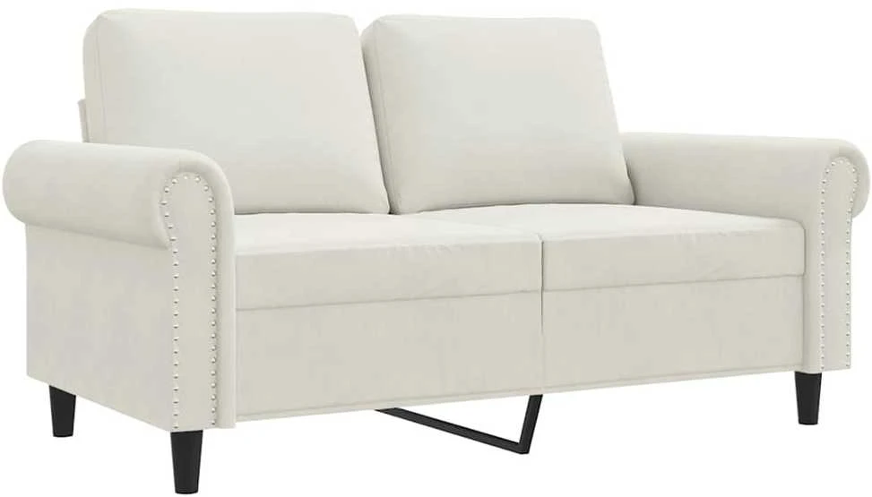 Dvivietė sofa, kreminės spalvos, 120cm, aksomas