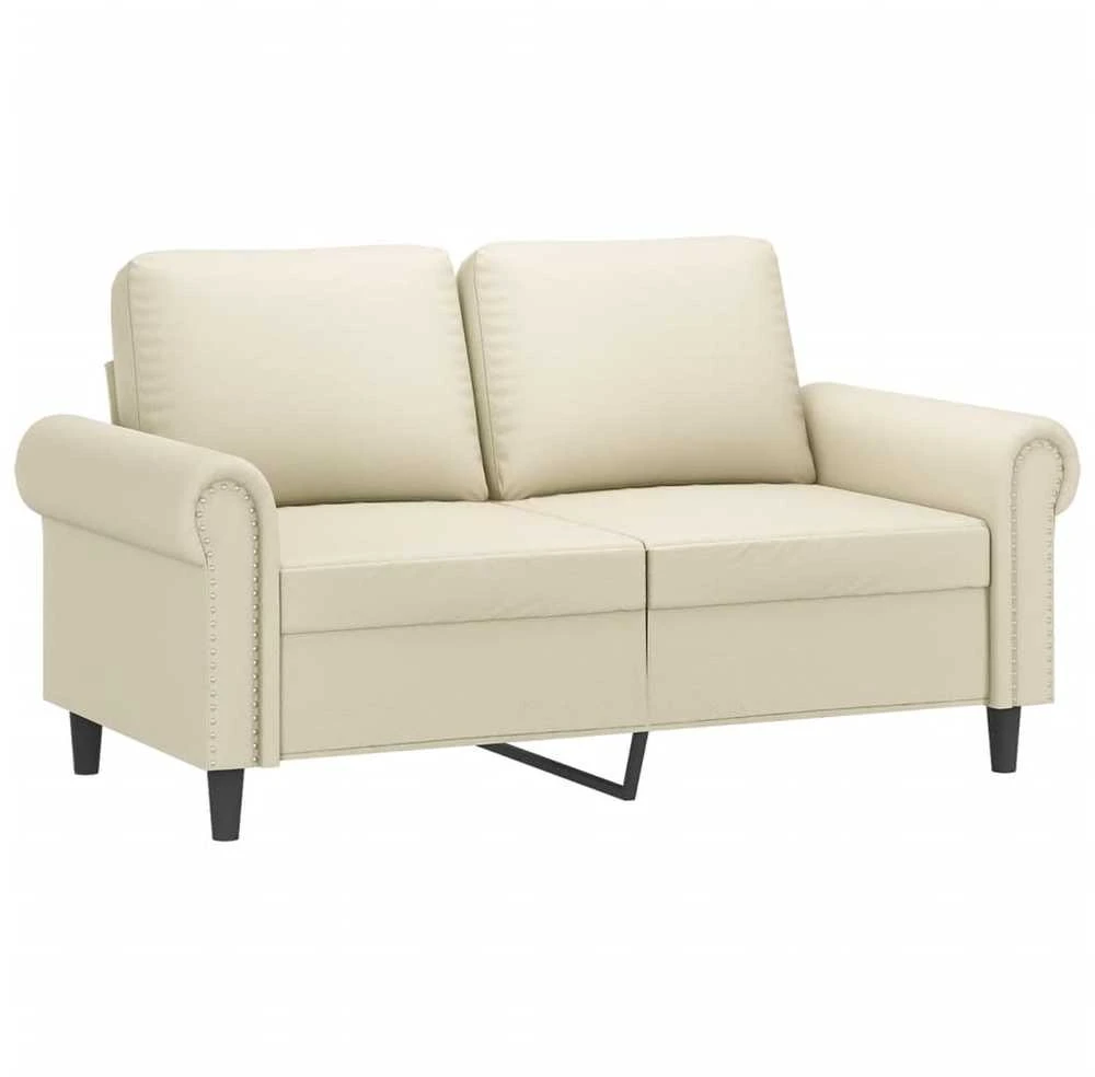Dvivietė sofa, kreminės spalvos, 120cm, dirbtinė oda
