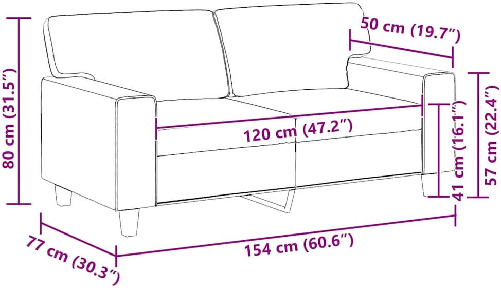 Dvivietė sofa, kreminės spalvos, 120cm, dirbtinė oda