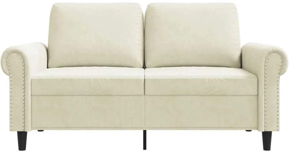 Dvivietė sofa, kreminės spalvos, 120cm, aksomas