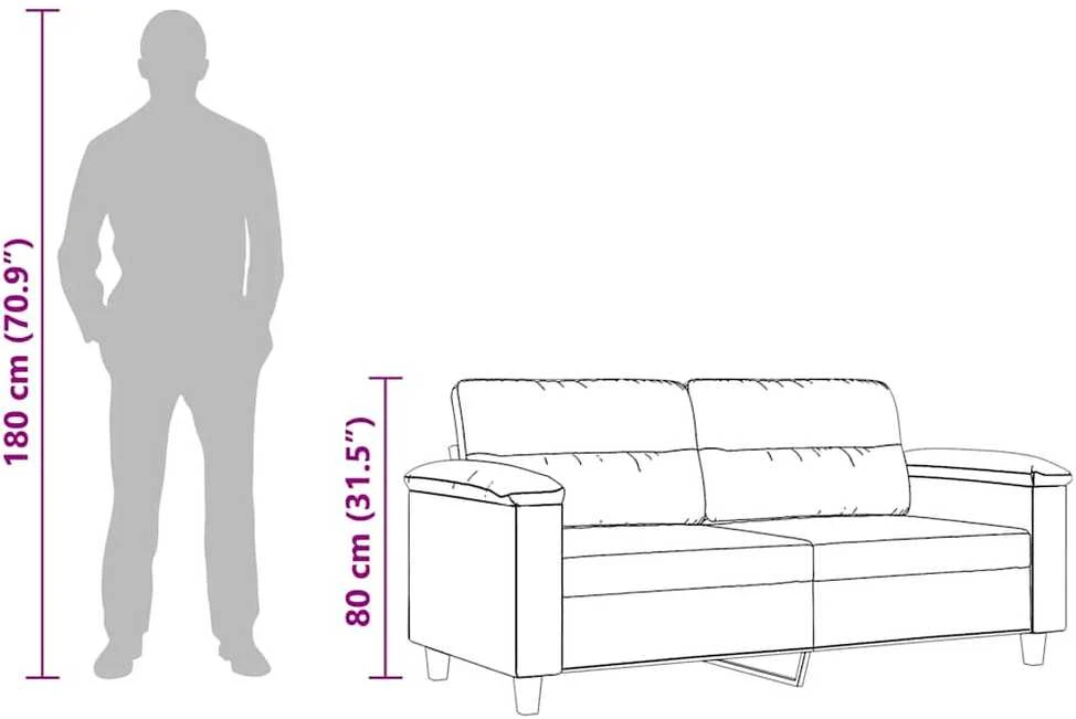 Dvivietė sofa, kreminės spalvos, 140cm, mikropluošto audinys
