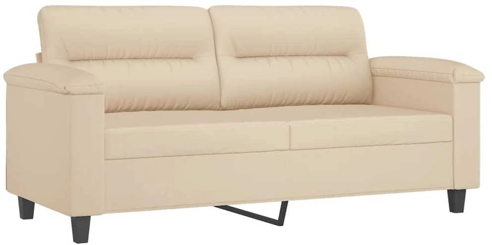 Dvivietė sofa, kreminės spalvos, 140cm, mikropluošto audinys