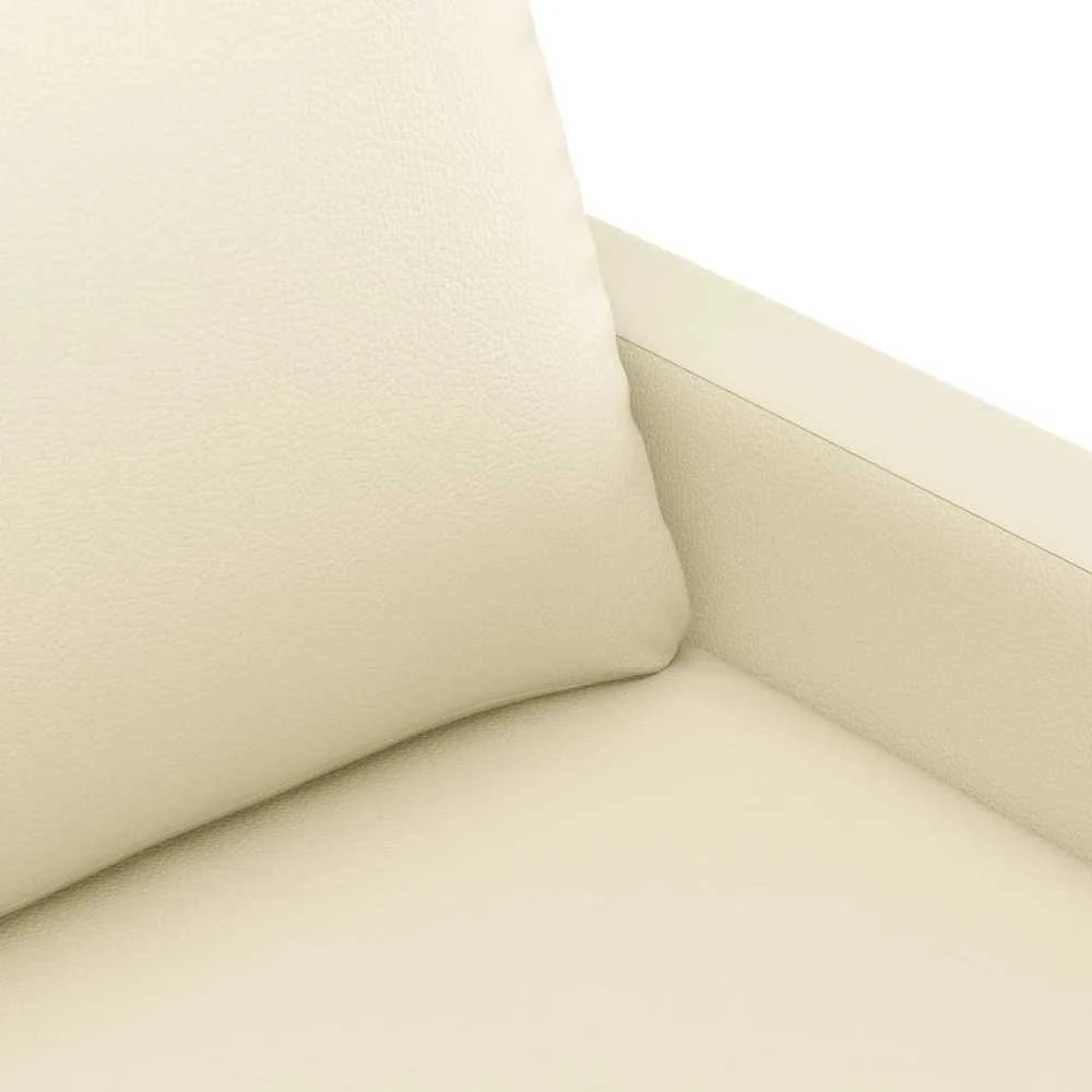 Dvivietė sofa, kreminės spalvos, 140cm, dirbtinė oda