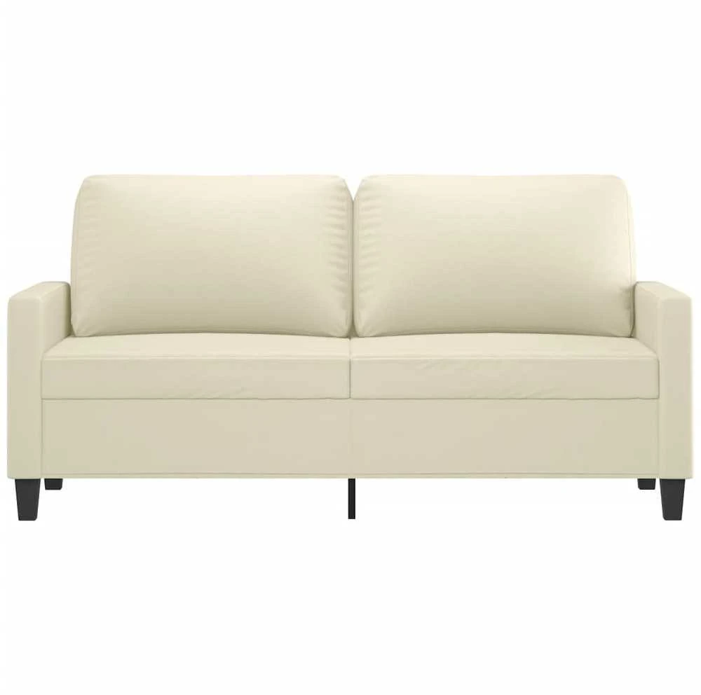 Dvivietė sofa, kreminės spalvos, 140cm, dirbtinė oda