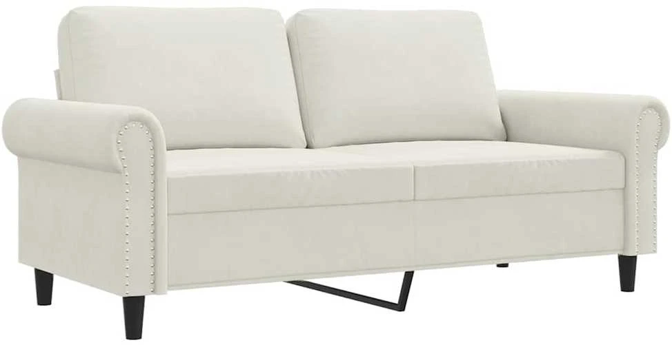 Dvivietė sofa, kreminės spalvos, 140cm, aksomas