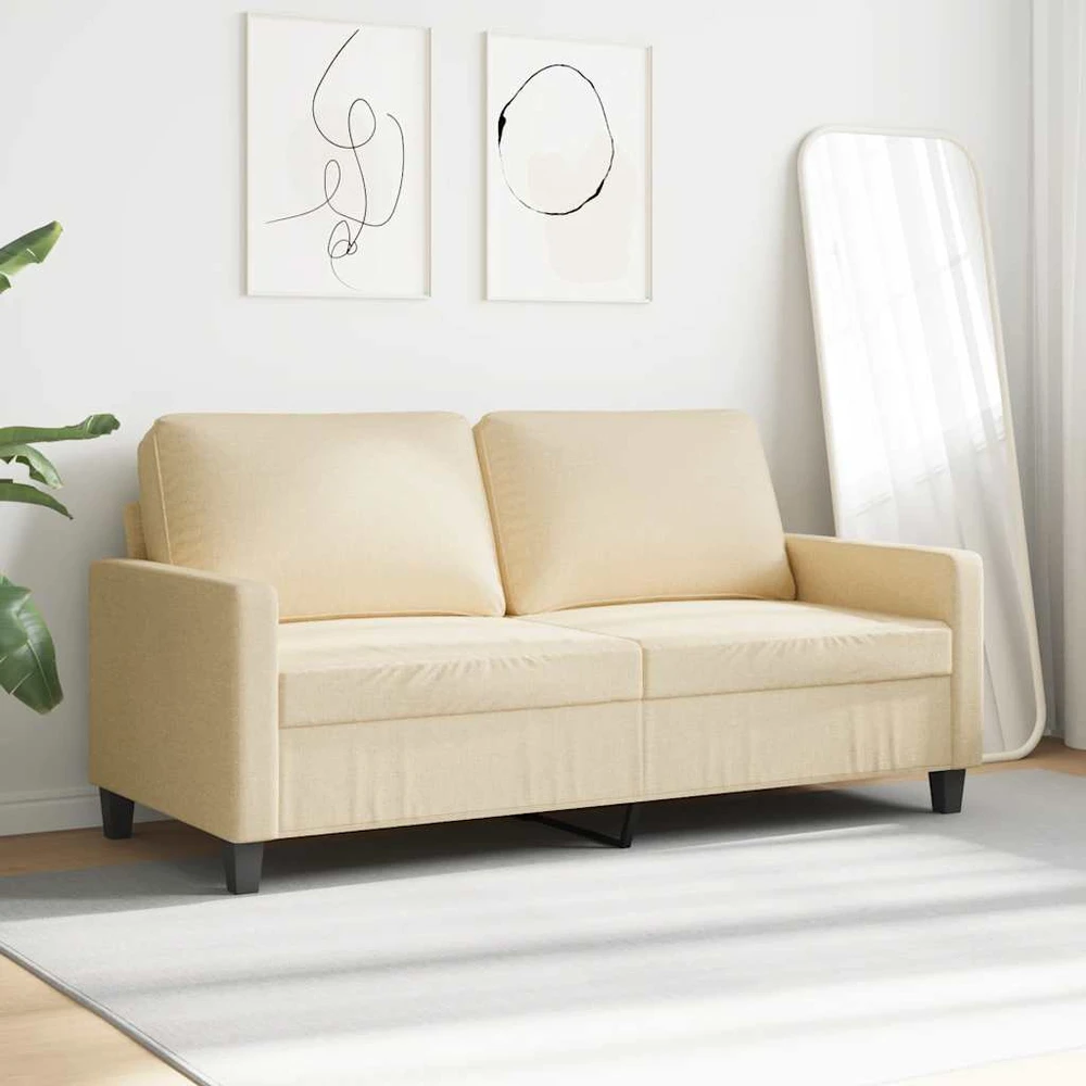 Dvivietė sofa, kreminės spalvos, 140cm, audinys