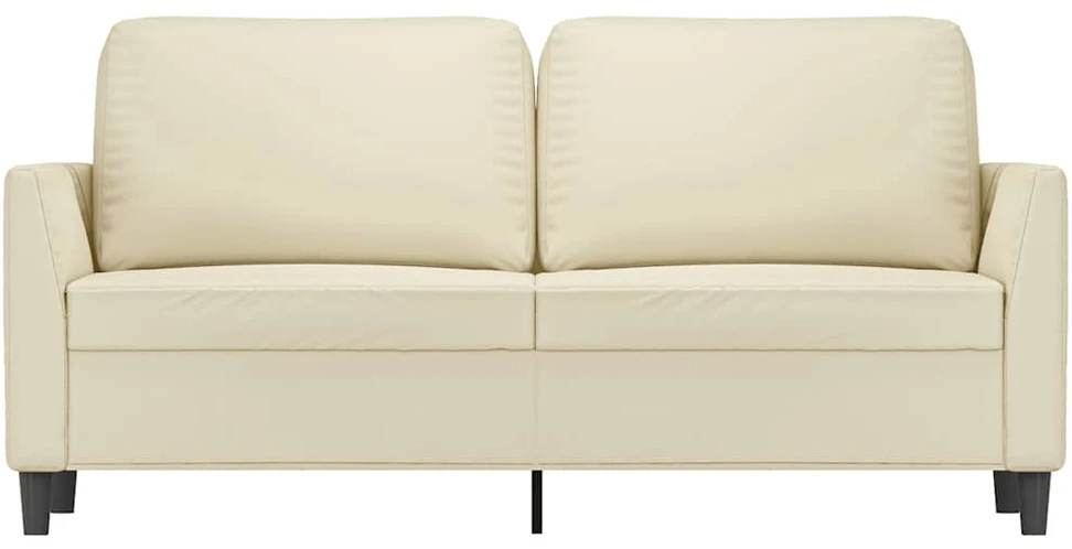 Dvivietė sofa, kreminės spalvos, 140cm, dirbtinė oda