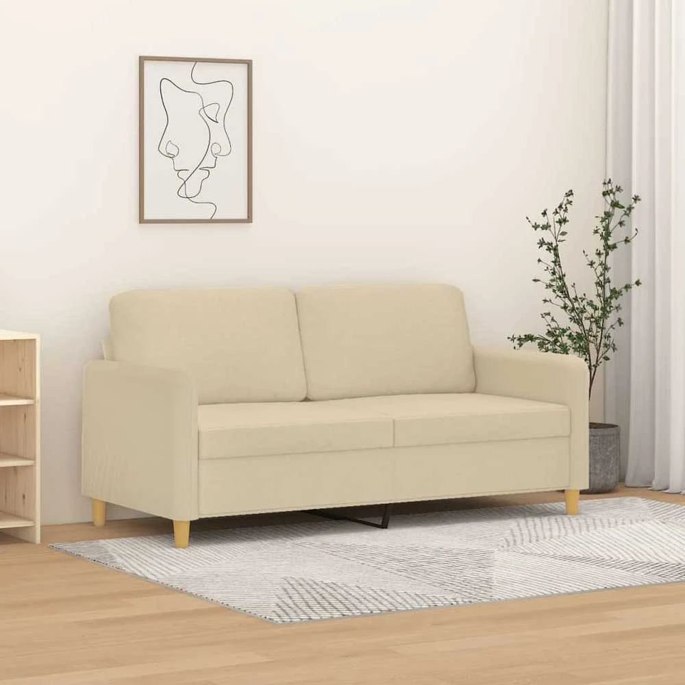 Dvivietė sofa, kreminės spalvos, 140cm, audinys