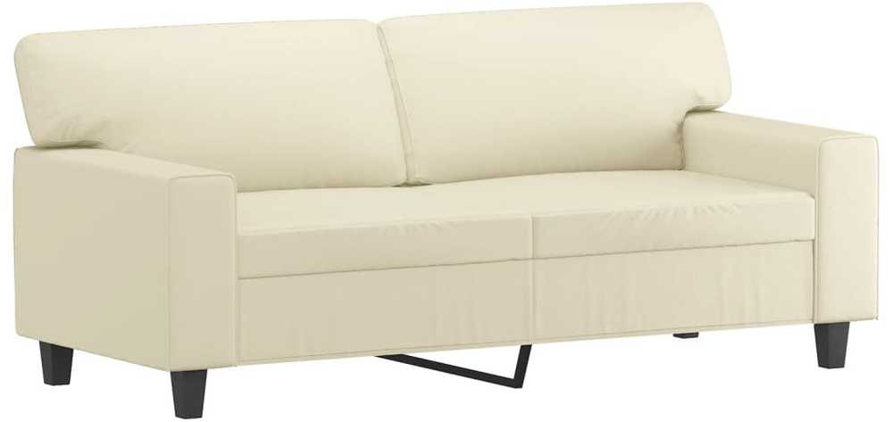 Dvivietė sofa, kreminės spalvos, 140cm, dirbtinė oda