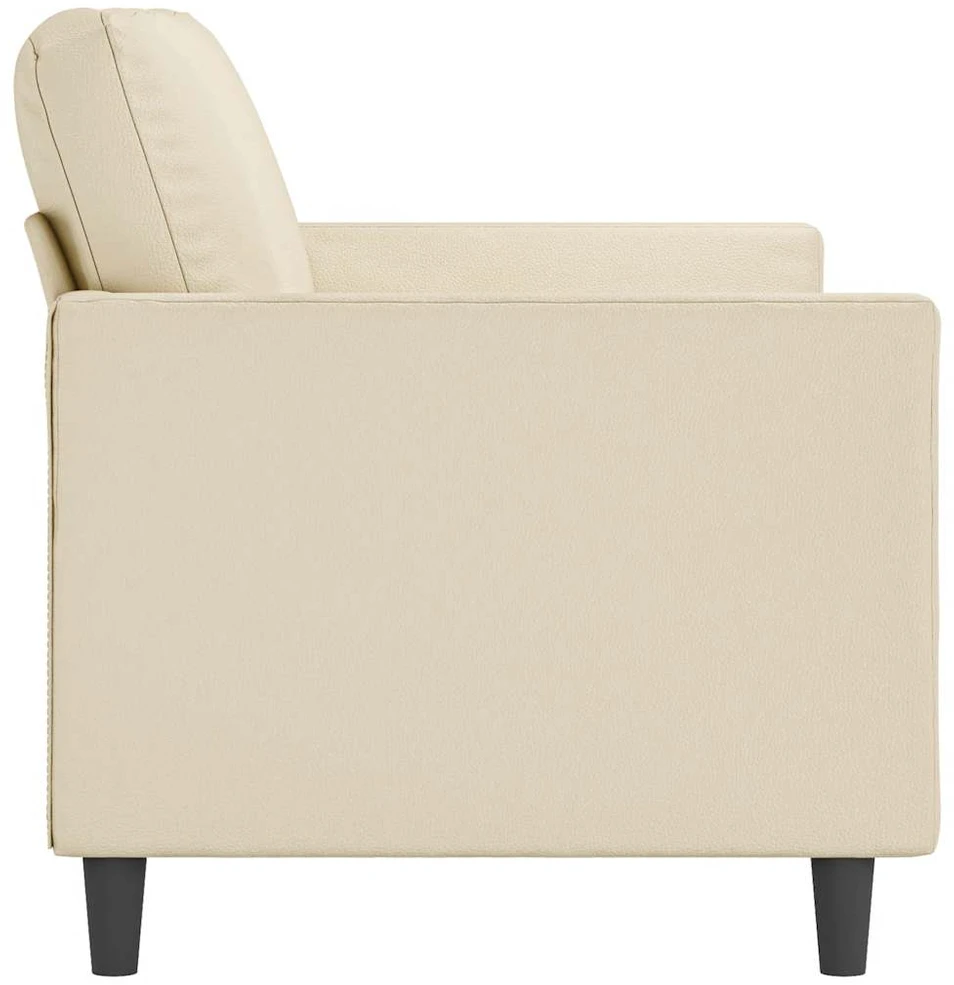 Dvivietė sofa, kreminės spalvos, 140cm, dirbtinė oda