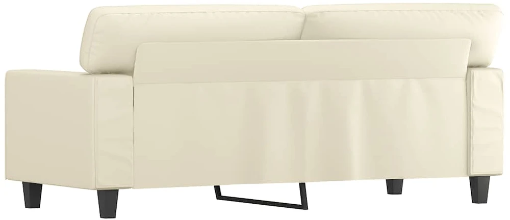Dvivietė sofa, kreminės spalvos, 140cm, dirbtinė oda