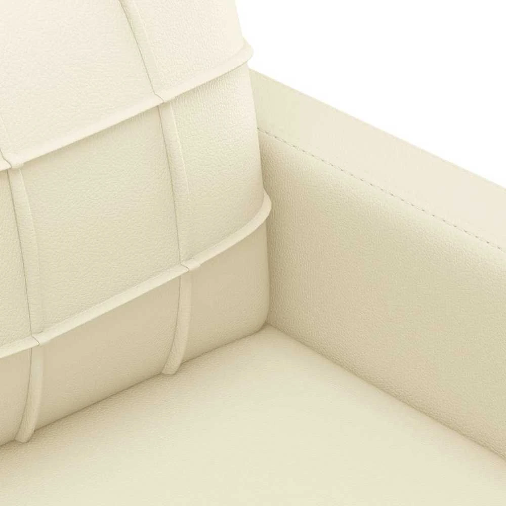 Dvivietė sofa, kreminės spalvos, 140cm, dirbtinė oda