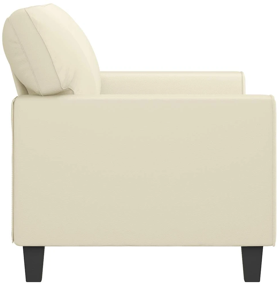 Dvivietė sofa, kreminės spalvos, 140cm, dirbtinė oda
