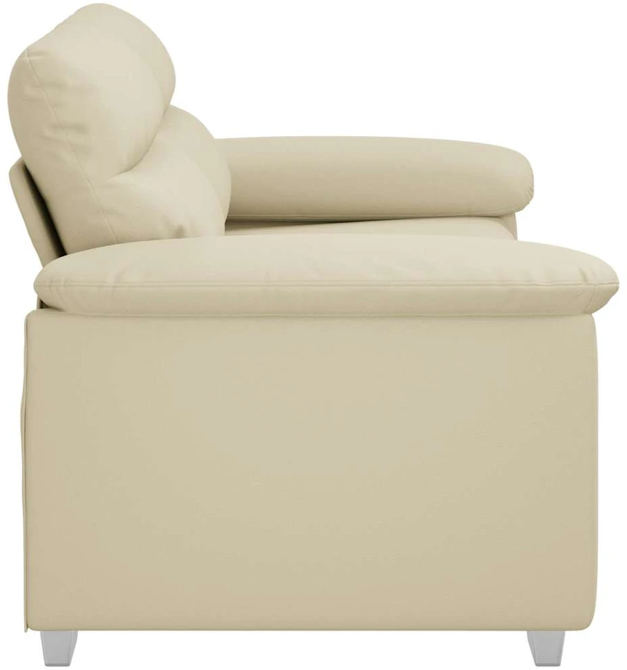 Dvivietė sofa, kreminės spalvos, 160x81x84 cm, dirbtinė oda