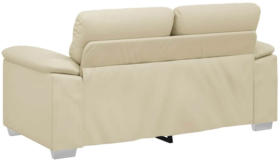 Dvivietė sofa, kreminės spalvos, 160x81x84 cm, dirbtinė oda