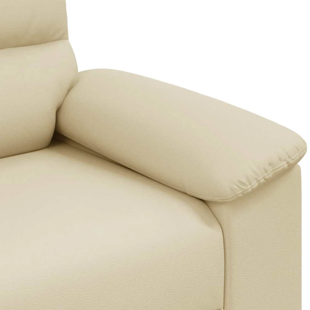 Dvivietė sofa, kreminės spalvos, 160x81x84 cm, dirbtinė oda