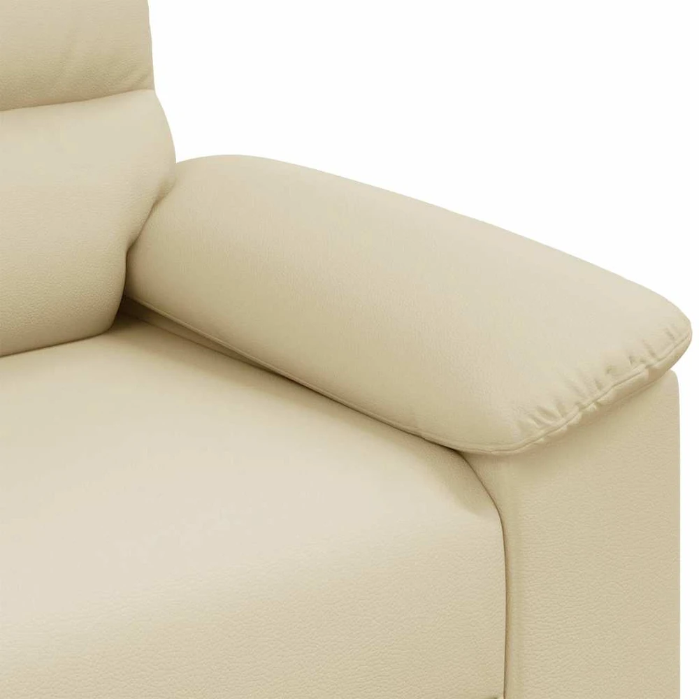 Dvivietė sofa, kreminės spalvos, 160x81x84 cm, dirbtinė oda