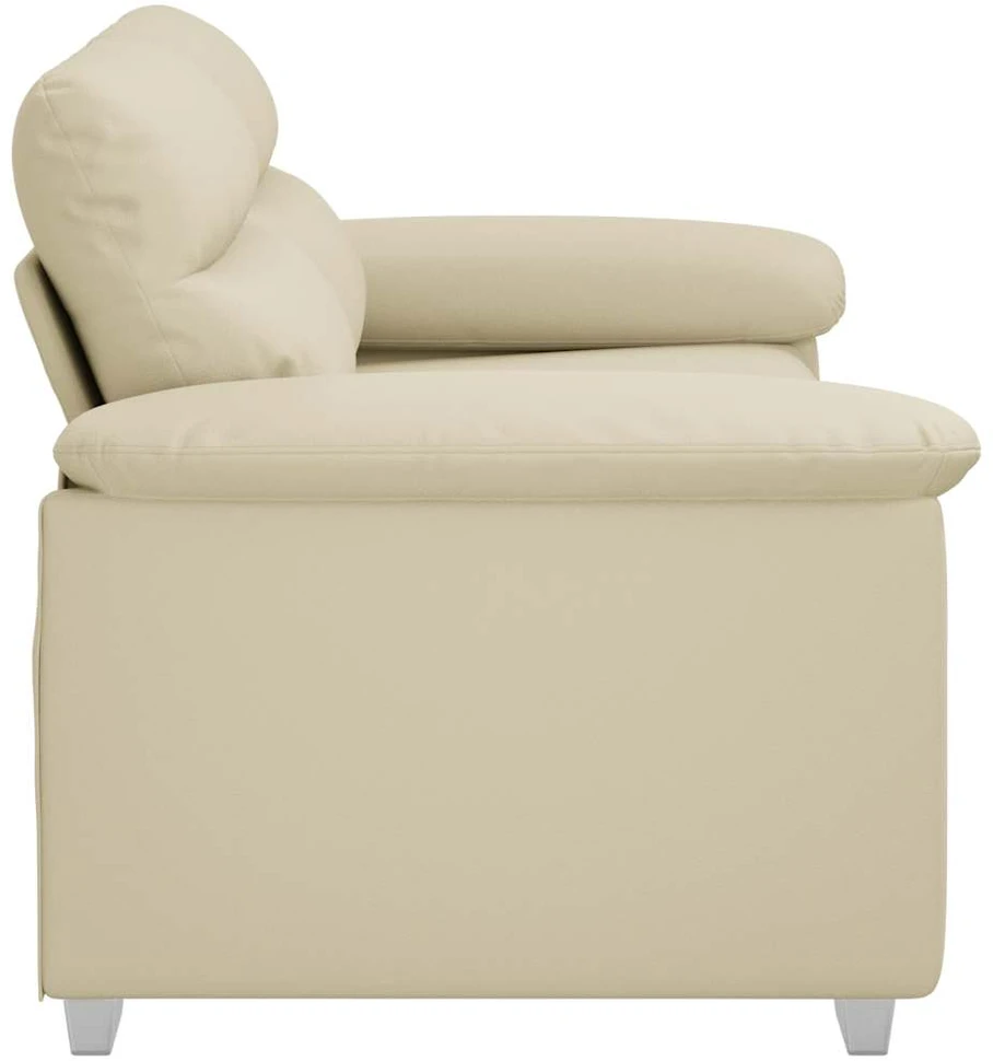 Dvivietė sofa, kreminės spalvos, 160x81x84 cm, dirbtinė oda