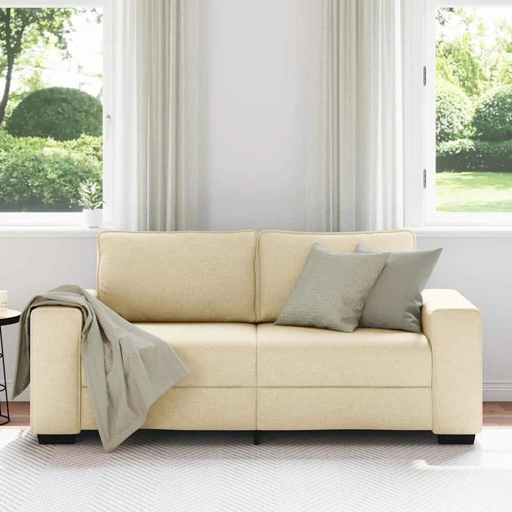 Dvivietė sofa, kreminės spalvos, 180x77x82 cm, audinys