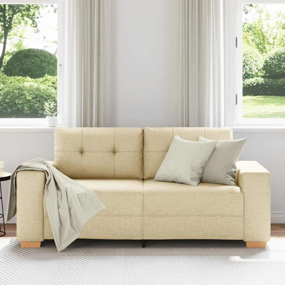 Dvivietė sofa, kreminės spalvos, 180x77x82 cm, audinys