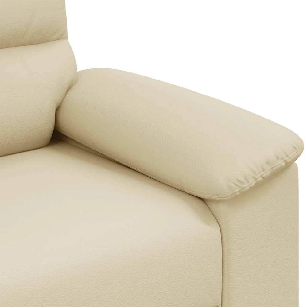 Dvivietė sofa, kreminės spalvos, 180x81x84 cm, dirbtinė oda