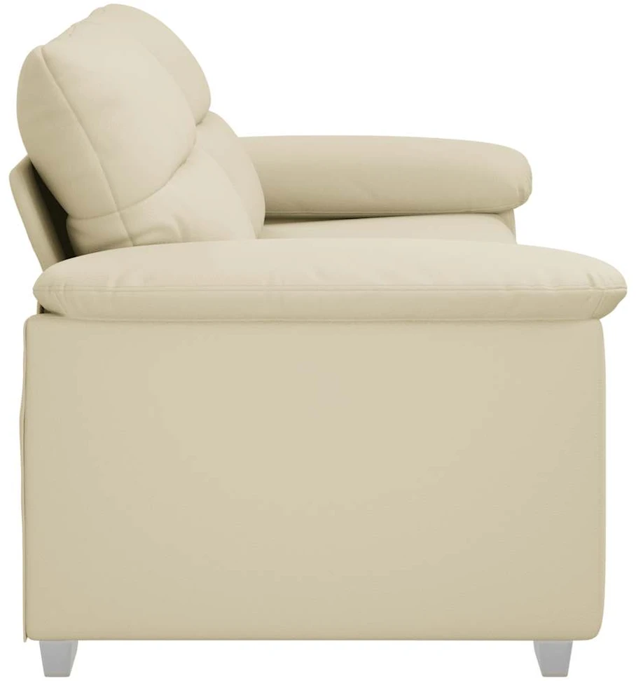 Dvivietė sofa, kreminės spalvos, 180x81x84 cm, dirbtinė oda