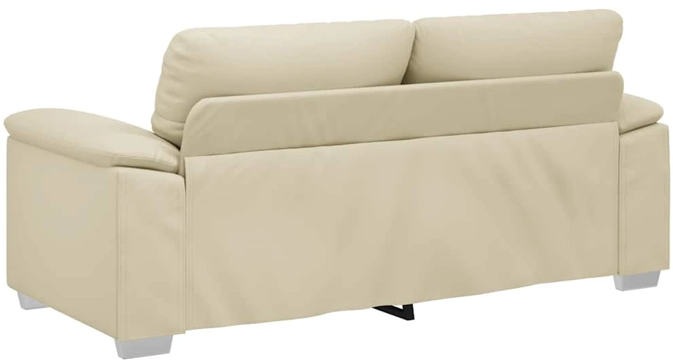 Dvivietė sofa, kreminės spalvos, 180x81x84 cm, dirbtinė oda