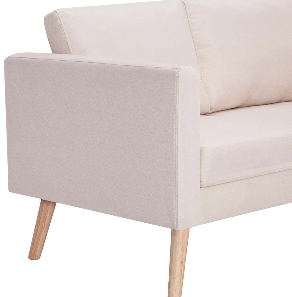 Dvivietė sofa, kreminės spalvos, audinys