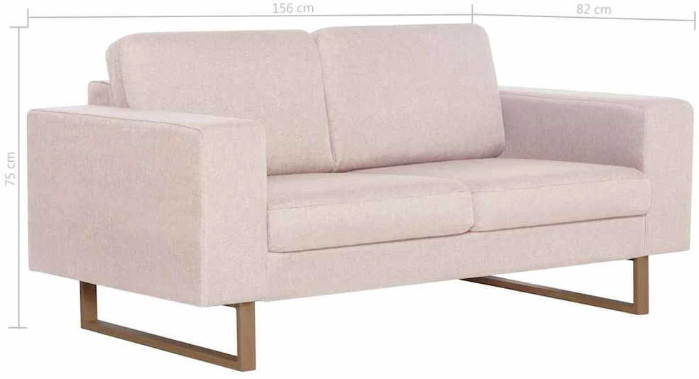 Dvivietė sofa, kreminės spalvos, audinys