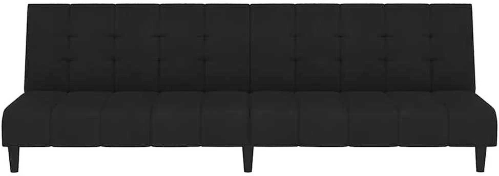 Dvivietė sofa-lova, juodos spalvos, aksomas