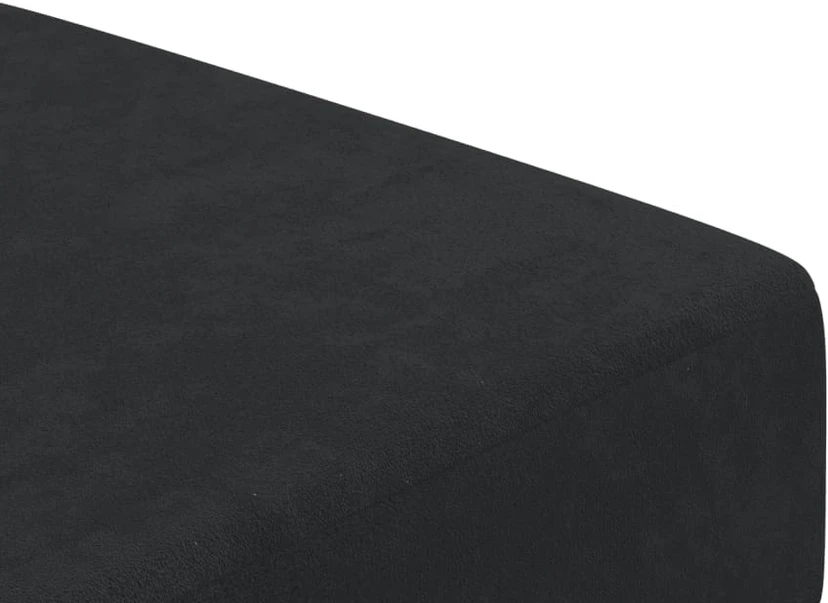 Dvivietė sofa-lova, juodos spalvos, aksomas