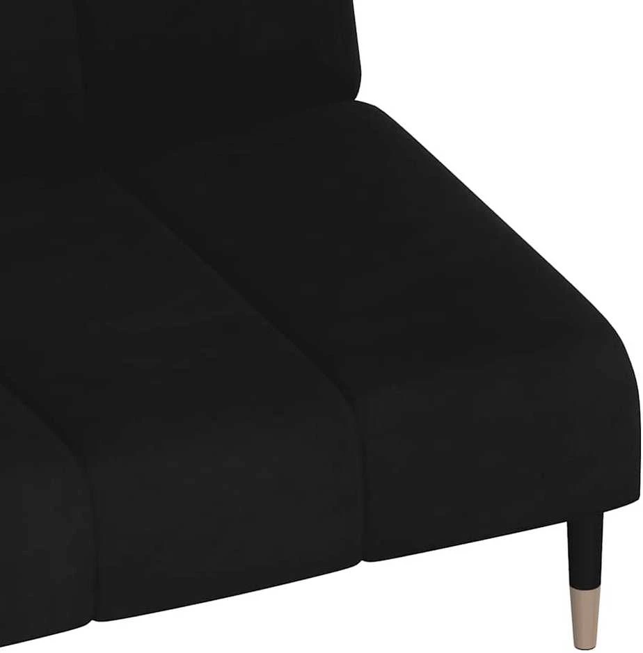 Dvivietė sofa-lova, juodos spalvos, aksomas
